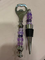 Beaded Wine stopper/ bottle opener set