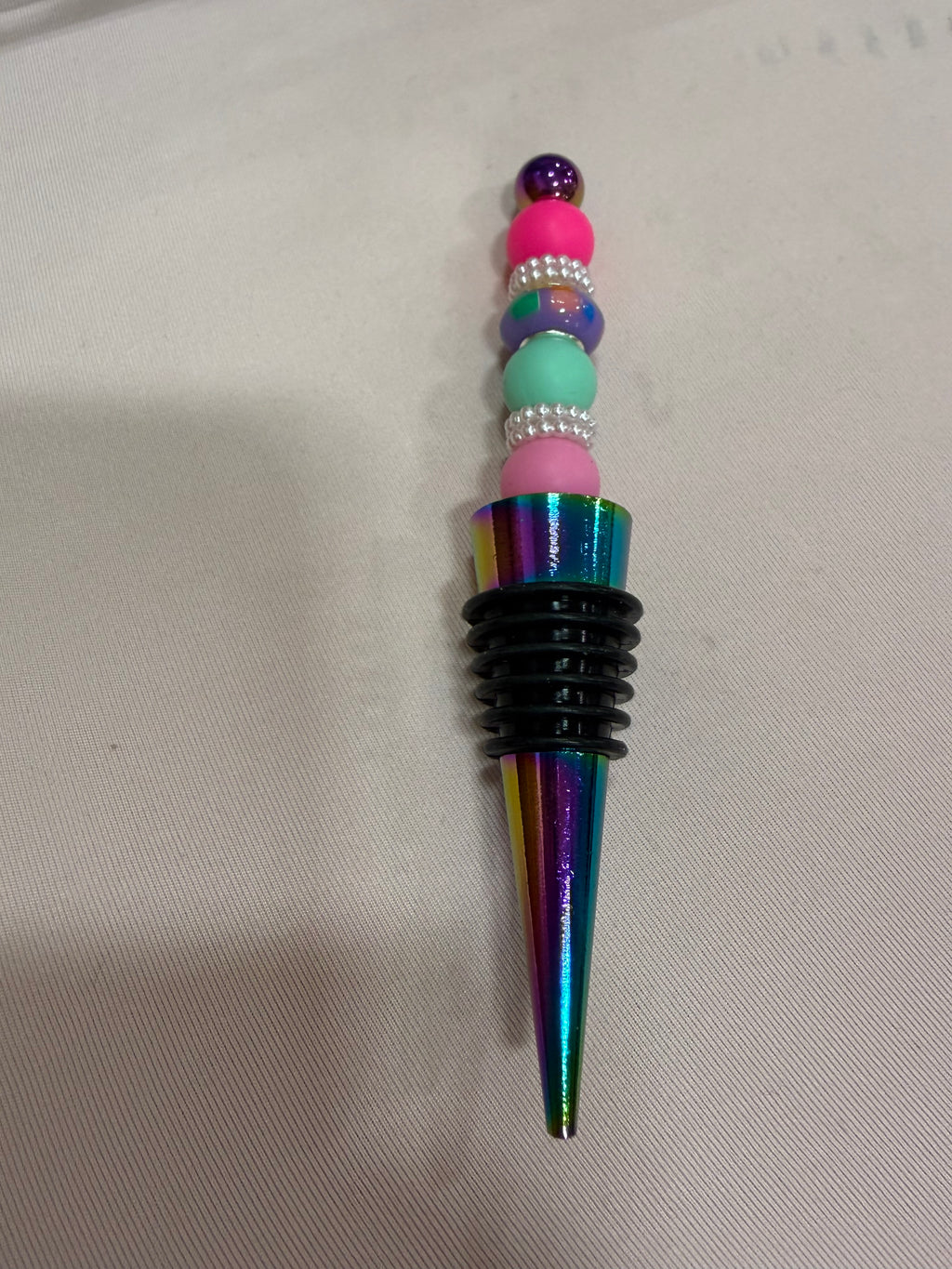 Beaded wine stopper