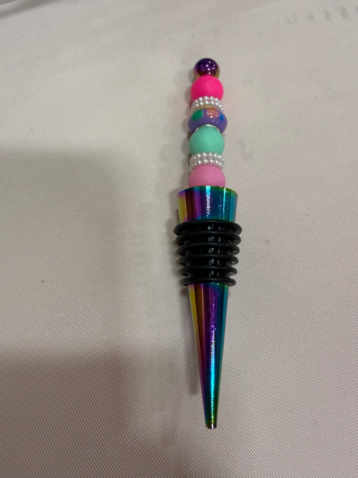 Beaded wine stopper
