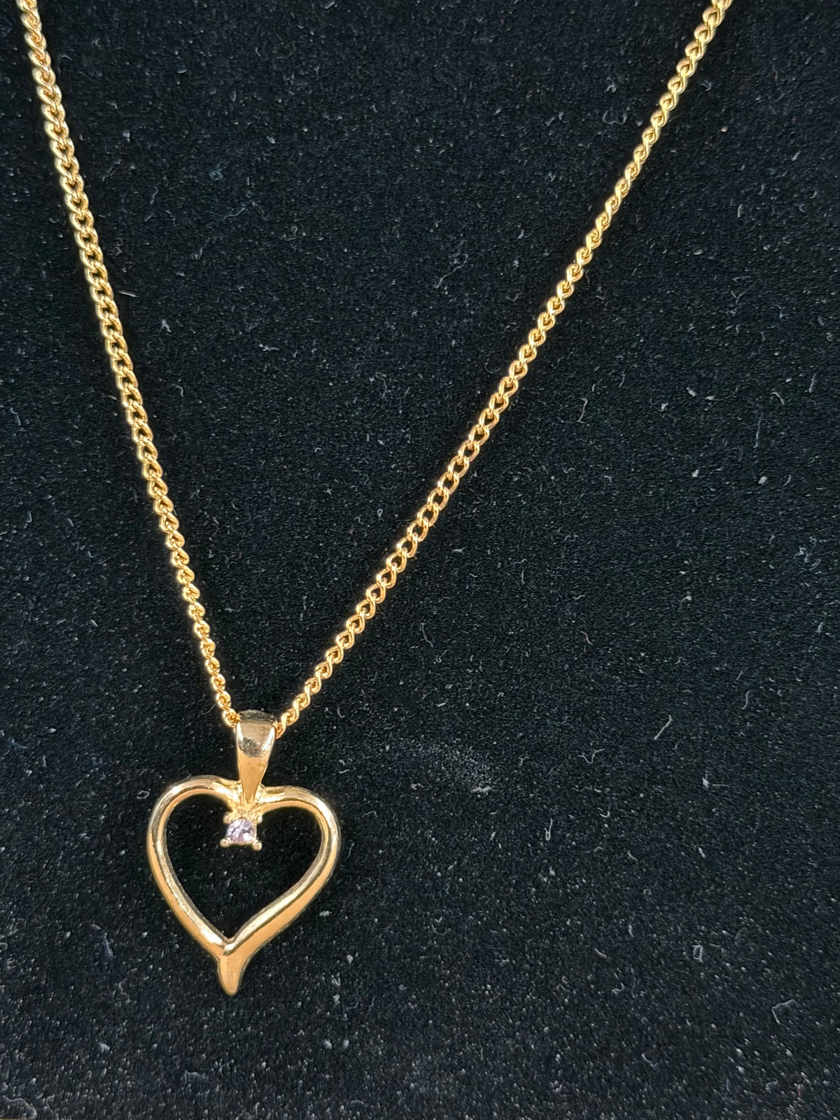 Heart necklace with stone