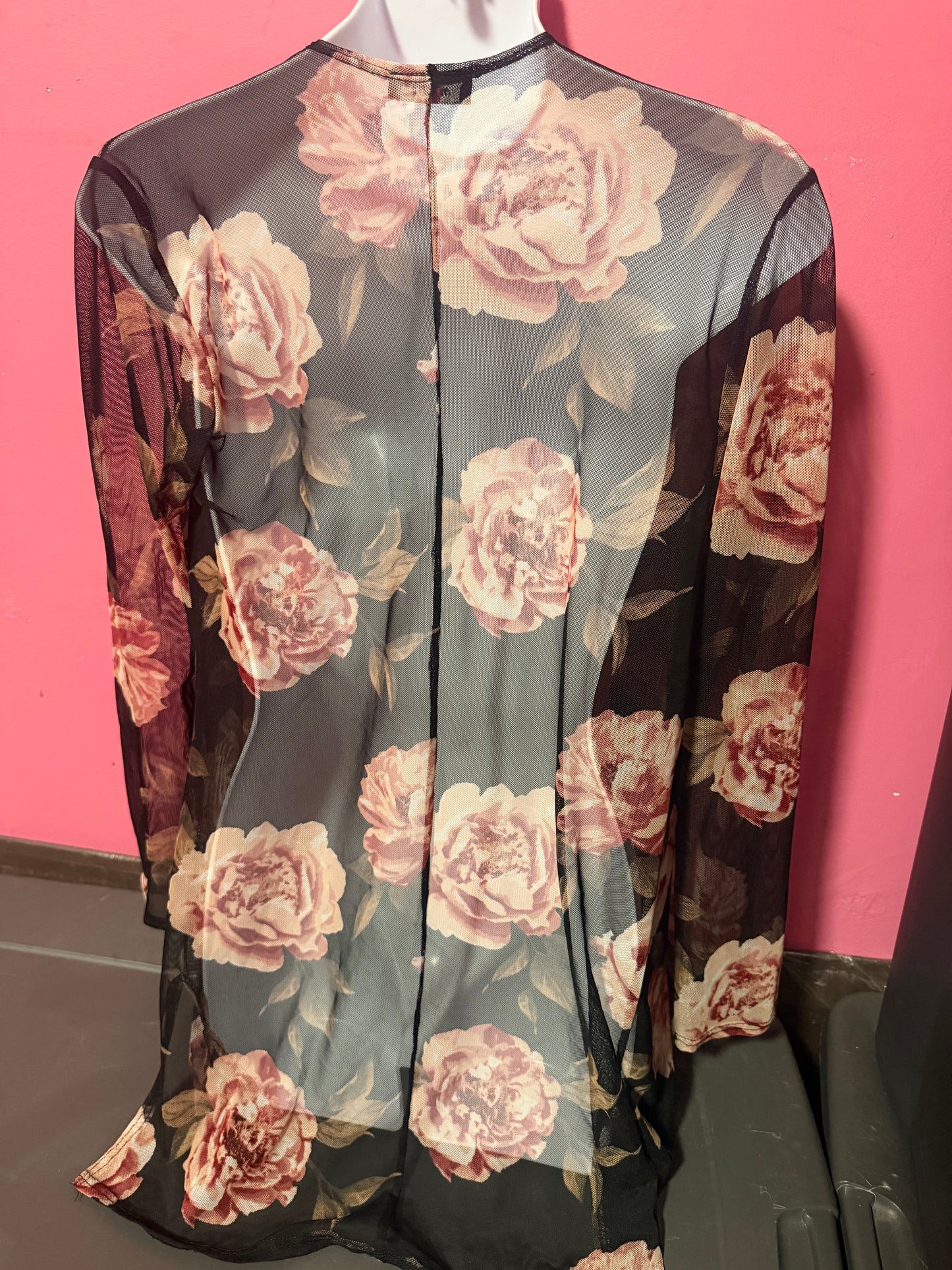 Mesh long sleeve top