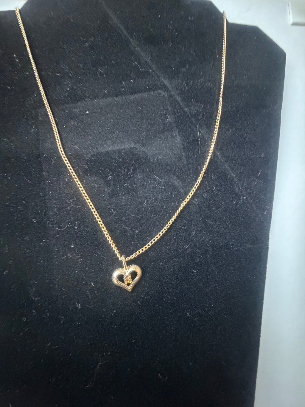 Heart pendent November birthday stone necklace