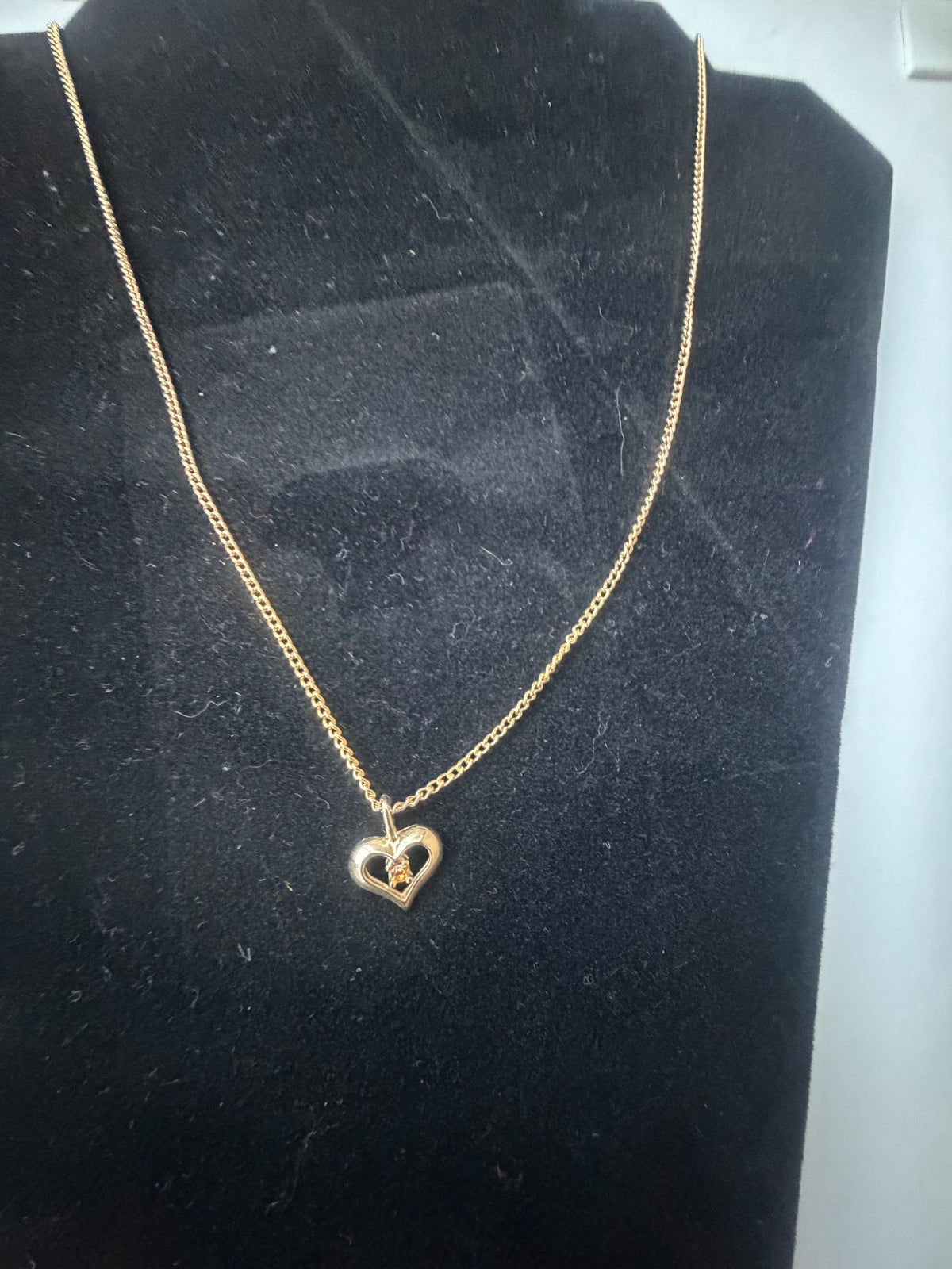 Heart pendent November birthday stone necklace