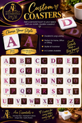 Pink letter coasters