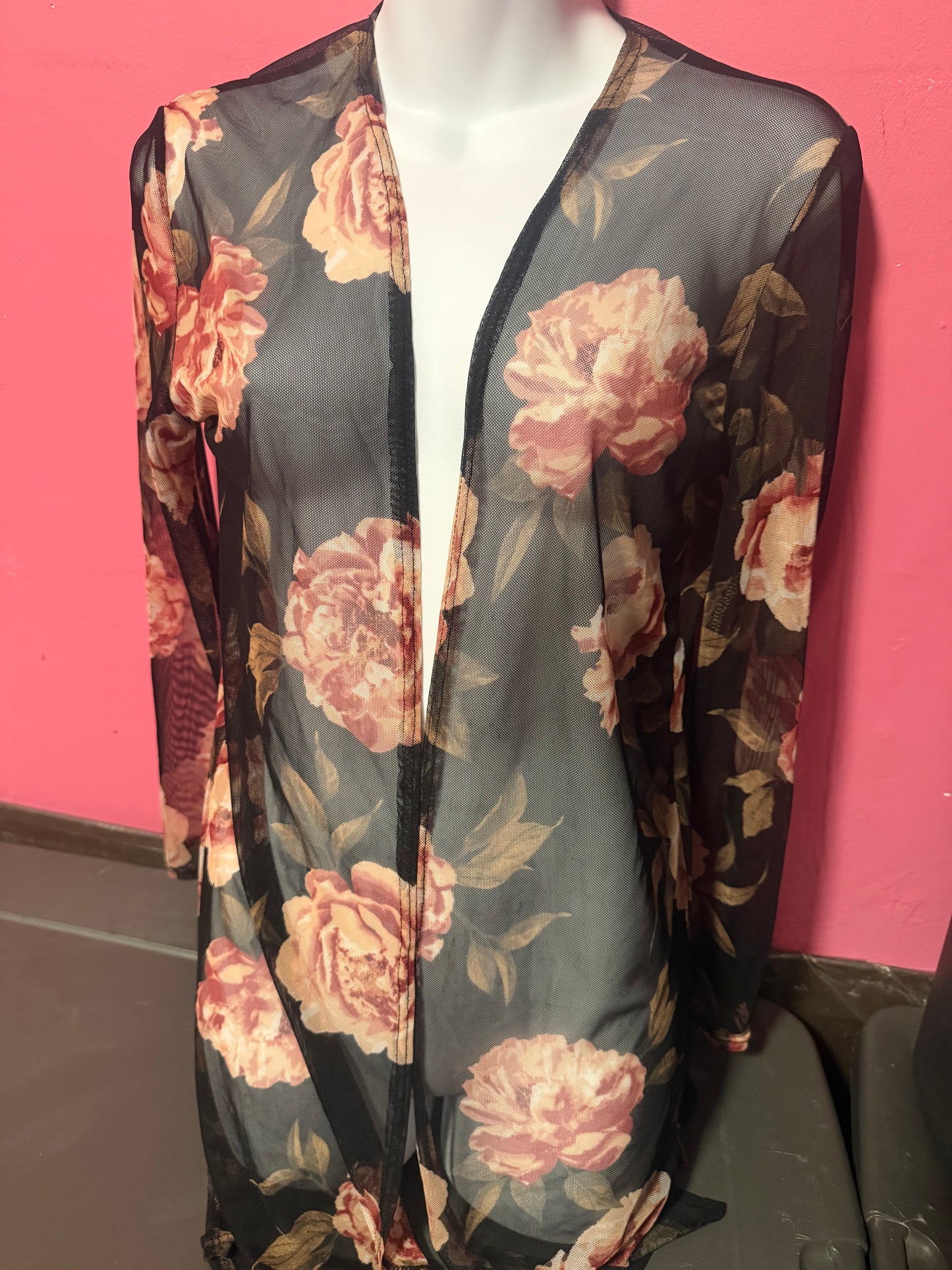 Mesh long sleeve top
