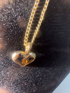 Heart pendent November birthday stone necklace