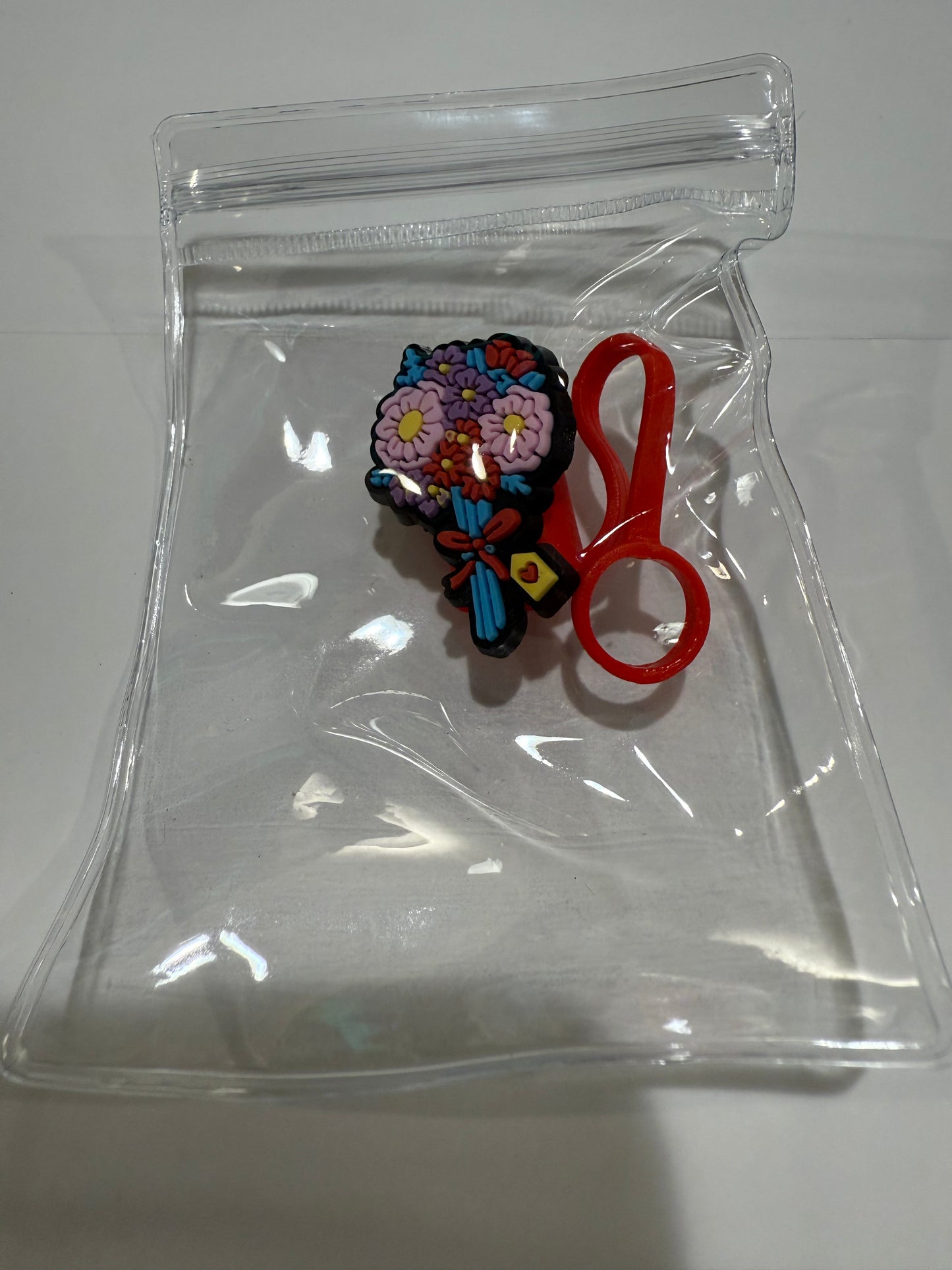 Straw cover Valentine’s Day theme