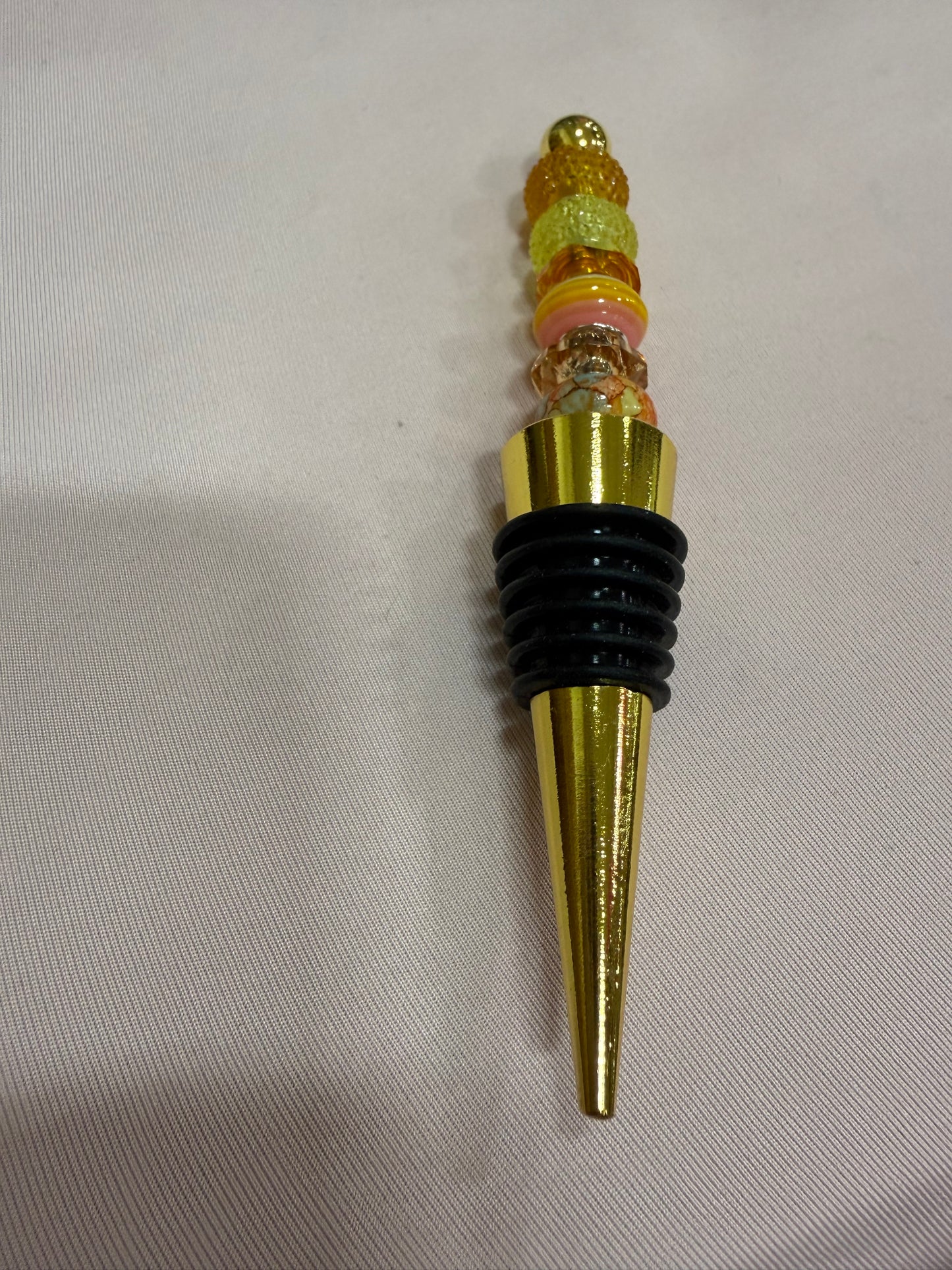 Beaded wine stopper