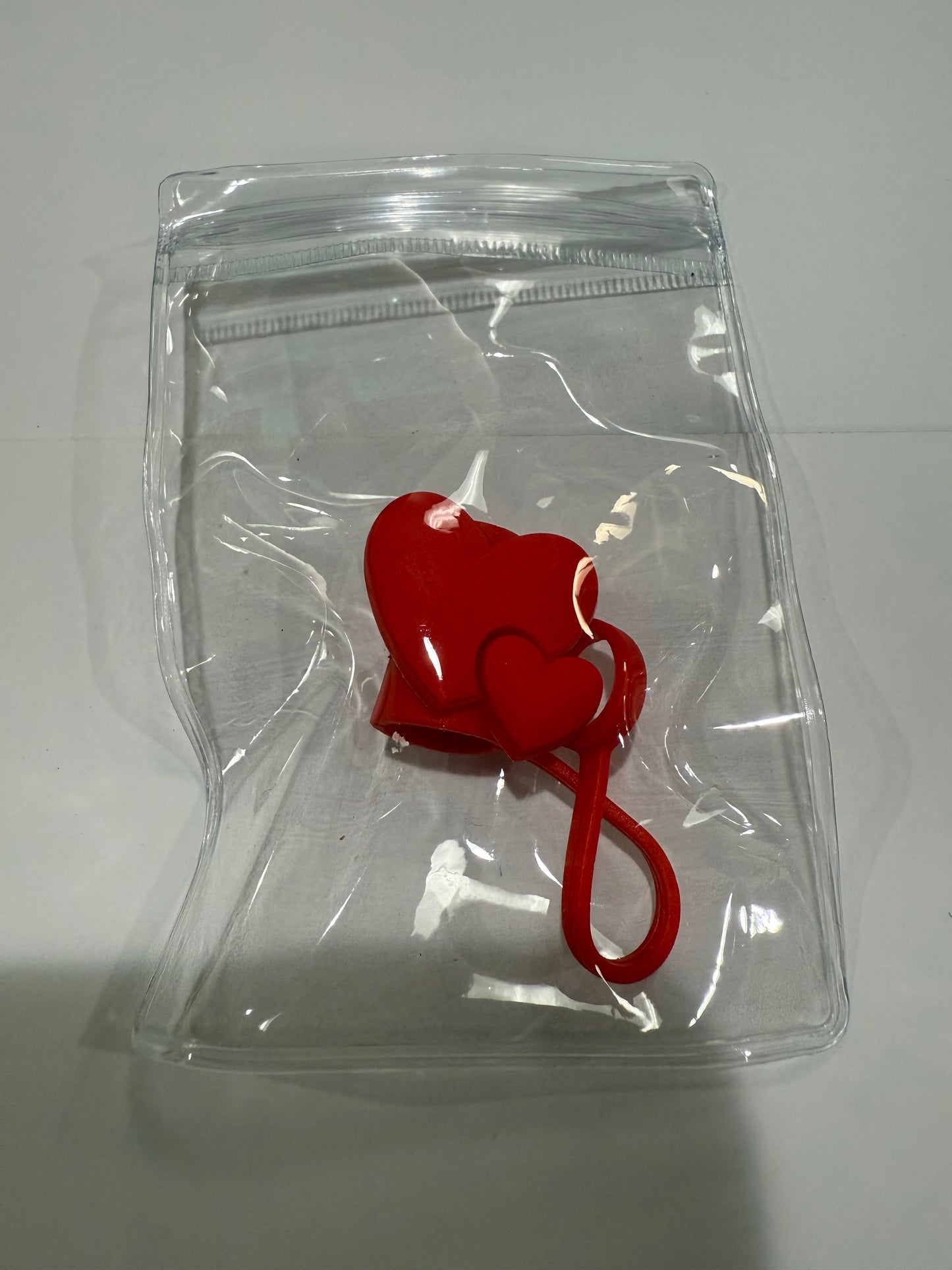 Straw cover Valentine’s Day theme
