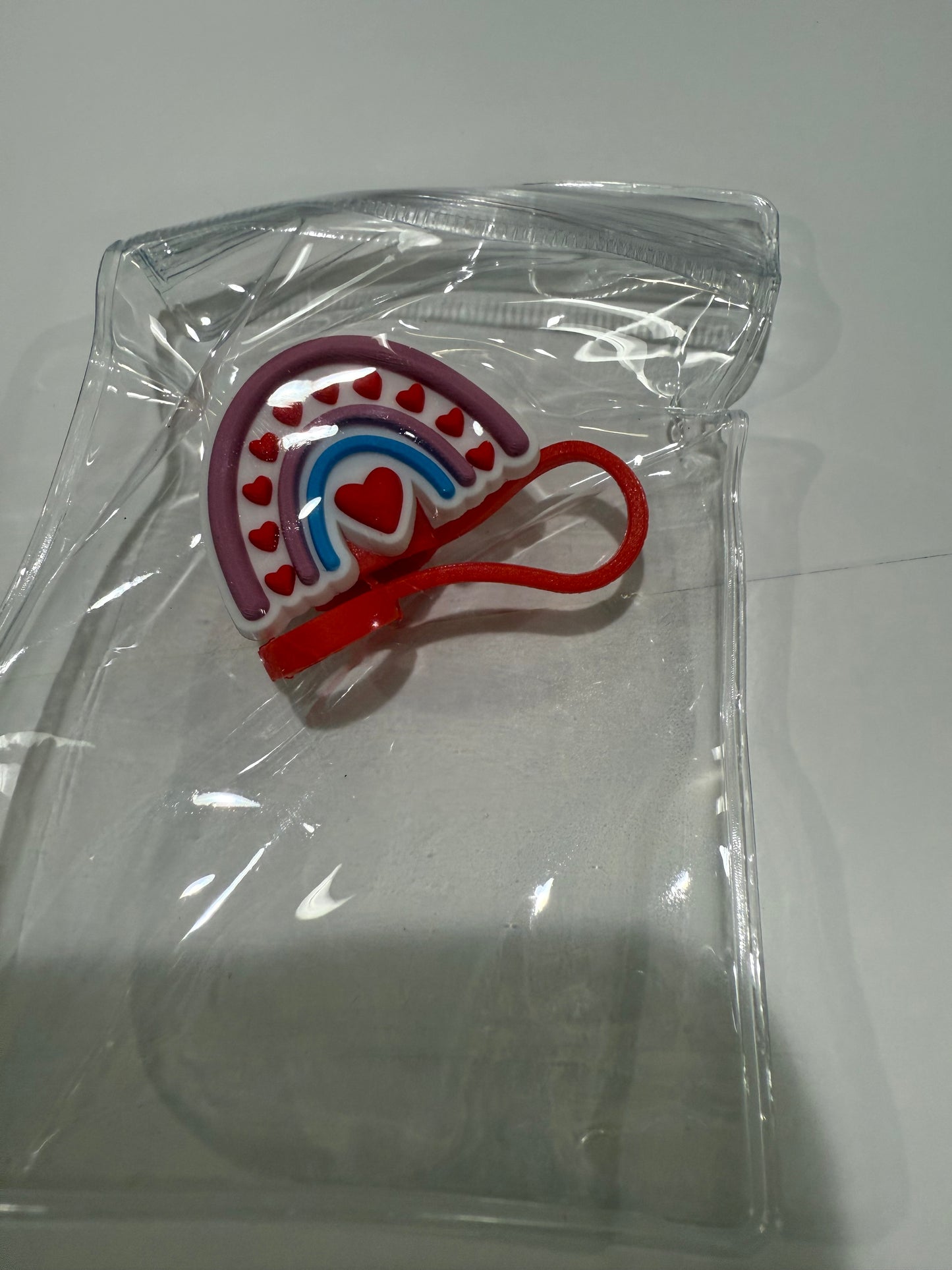 Straw cover Valentine’s Day theme