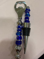Beaded Wine stopper/ bottle opener set
