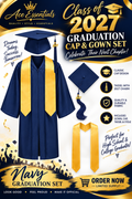 Graduation cap and gown