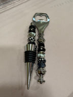 Beaded Wine stopper/ bottle opener set