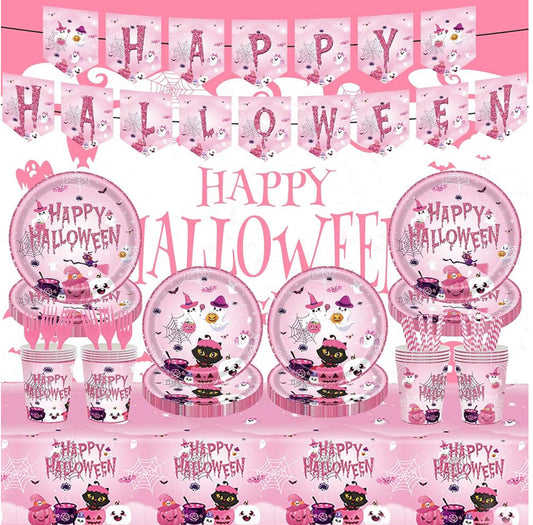 Pink Halloween decorations